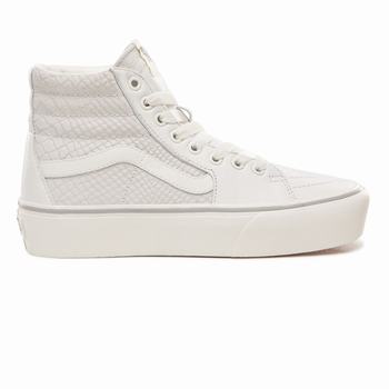 Damske Kotnikove Tenisky Vans Leather Sk8-Hi Platform 2.0 Had/Biele VA83FGLXY